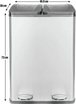 Vuilnisbak 2in1 Recycleer Vuilnisemmer 2x 30L 60 Liter 2 Compartment Pedaalemmer -Thuis Opslag Winkel 886x1200 3