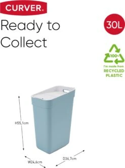 Curver Ready To Collect Prullenbak 30L - Set 2 Stuks - Blauw/Grijs -Thuis Opslag Winkel 893x1200 3