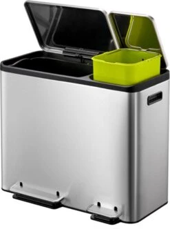 EKO EcoCasa Recycle Prullenbak - 30 + 15 L - Mat RVS -Thuis Opslag Winkel 894x1200 2