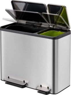 EKO EcoCasa Recycle Prullenbak - 30 + 15 L - Mat RVS -Thuis Opslag Winkel 897x1200 1