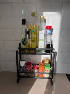 Merkloos Inklapbaar Kruidenrek - 2-laags Keukenrek - Aanrecht Organizer - Kruiden Etàgere - Staand Keukenrek -Thuis Opslag Winkel 899x1200 6