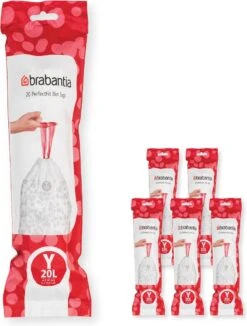 Brabantia PerfectFit Vuilniszakken - 20 L - Code Y - 6 Rollen X 20 Stuks