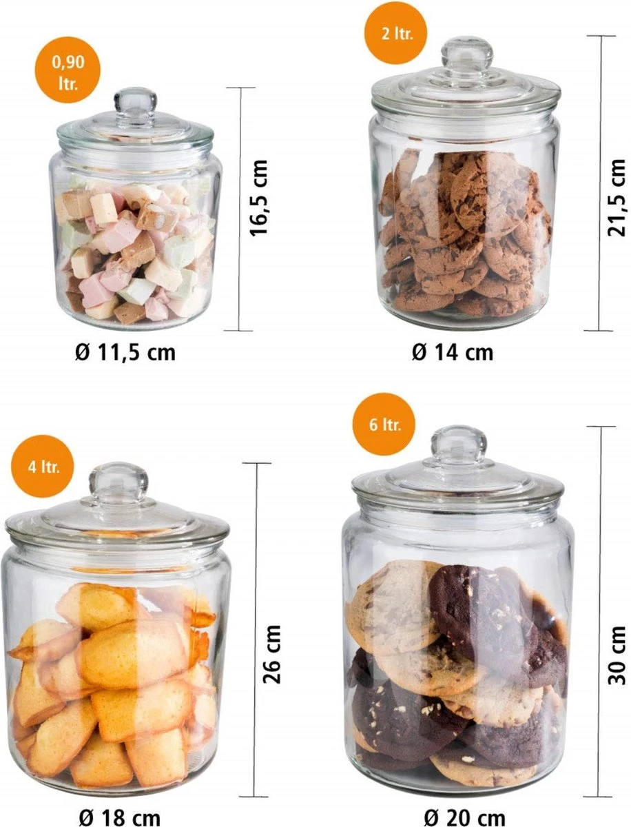 APS-Germany® Voorraadpot Met Luchtdichte Deksel - Weckpotten - Glazen Voorraadpotten - Ø11,5 Cm 3 APS-Germany® Voorraadpot Met Luchtdichte Deksel - Weckpotten - Glazen Voorraadpotten - Ø11,5 Cm - Afbeelding 3