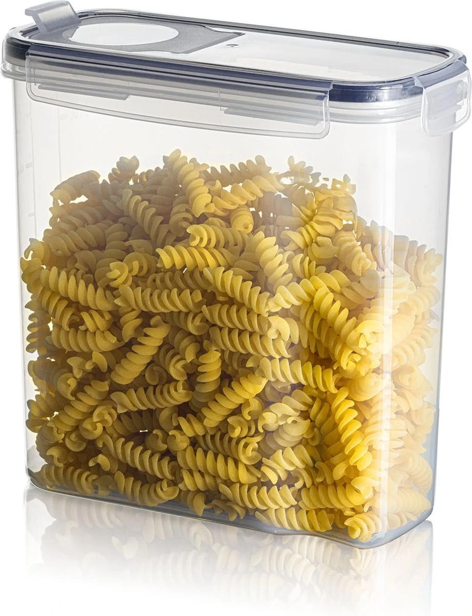 TNM Luxe Luchtdichte Voorraadbussen Set Zwart (4x2,5L), Voorraadpotten, Voedselcontainer Met Deksel, Vershouddoos 6 TNM Luxe Luchtdichte Voorraadbussen Set Zwart (4x2,5L), Voorraadpotten, Voedselcontainer Met Deksel, Vershouddoos - Afbeelding 6