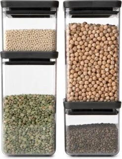 Brabantia Tasty+ Voorraadpotten - Stapelbaar - 2x 0,7 L - 2x 1,6 L - Dark Grey 13 Brabantia Tasty+ Voorraadpotten - Stapelbaar - 2x 0,7 L - 2x 1,6 L - Dark Grey -Thuis Opslag Winkel 922x1200 2