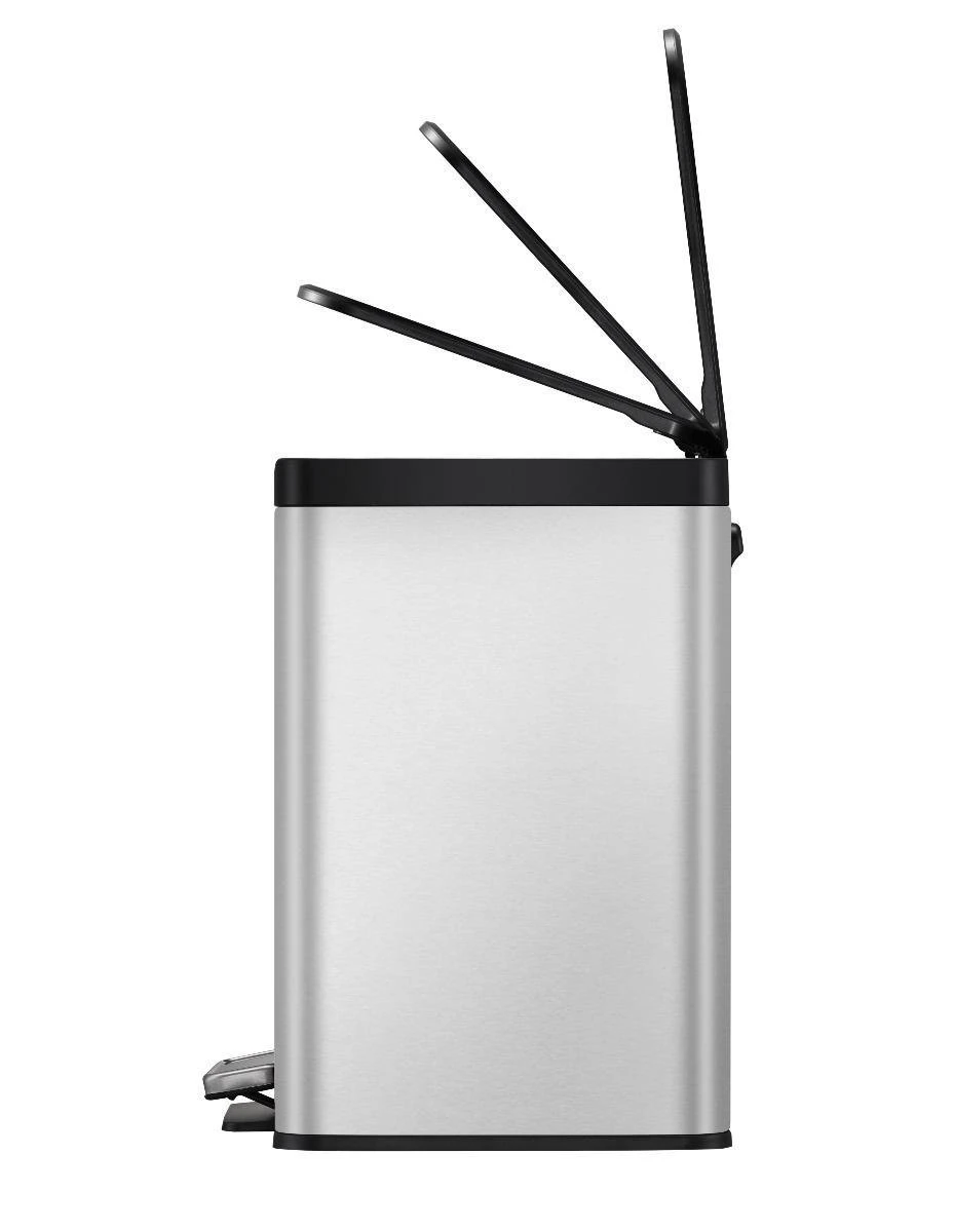 EKO Essential Recycling Prullenbak - 3x 9 L - Mat RVS 2 EKO Essential Recycling Prullenbak - 3x 9 L - Mat RVS - Afbeelding 2