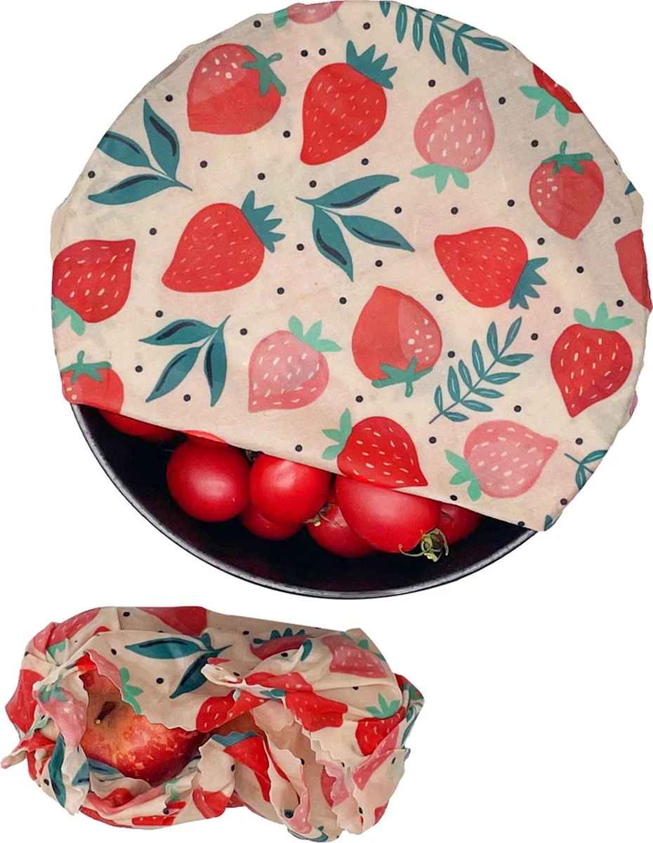 Bijenwas Wraps (Bijenwas Doek) - "rode Aardbei" Set Van 3 - 1S, 1M, 1L - Beeswax Wraps - Herbruikbaar Boterhamzakje - Bee Wrap - Beewax - Bijenwasdoek - Zero Waste - Duurzaam Cadeau 6 Bijenwas Wraps (Bijenwas Doek) - "rode Aardbei" Set Van 3 - 1S, 1M, 1L - Beeswax Wraps - Herbruikbaar Boterhamzakje - Bee Wrap - Beewax - Bijenwasdoek - Zero Waste - Duurzaam Cadeau - Afbeelding 6