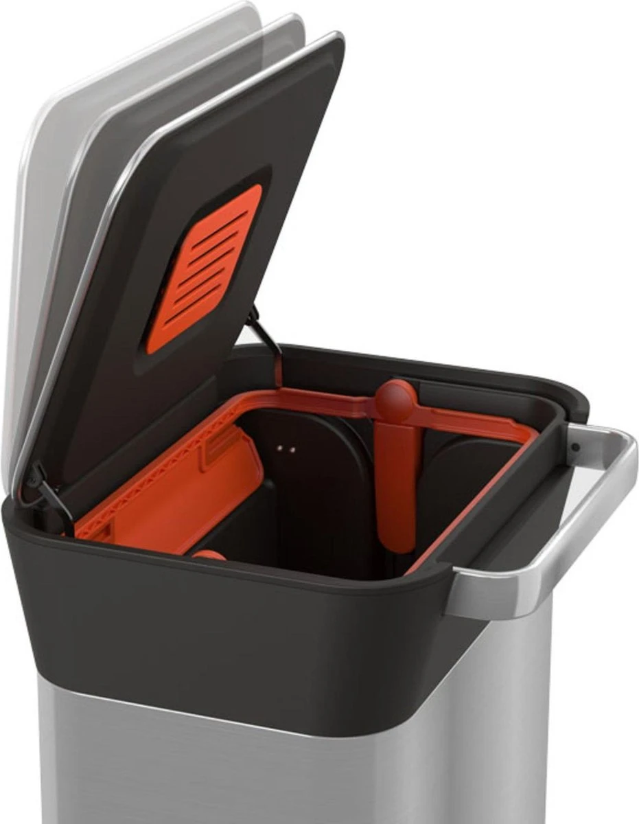 Joseph Joseph Intelligent Waste Prullenbak Titan Slim - RVS - 30 L - Zilver 10 Joseph Joseph Intelligent Waste Prullenbak Titan Slim - RVS - 30 L - Zilver - Afbeelding 10