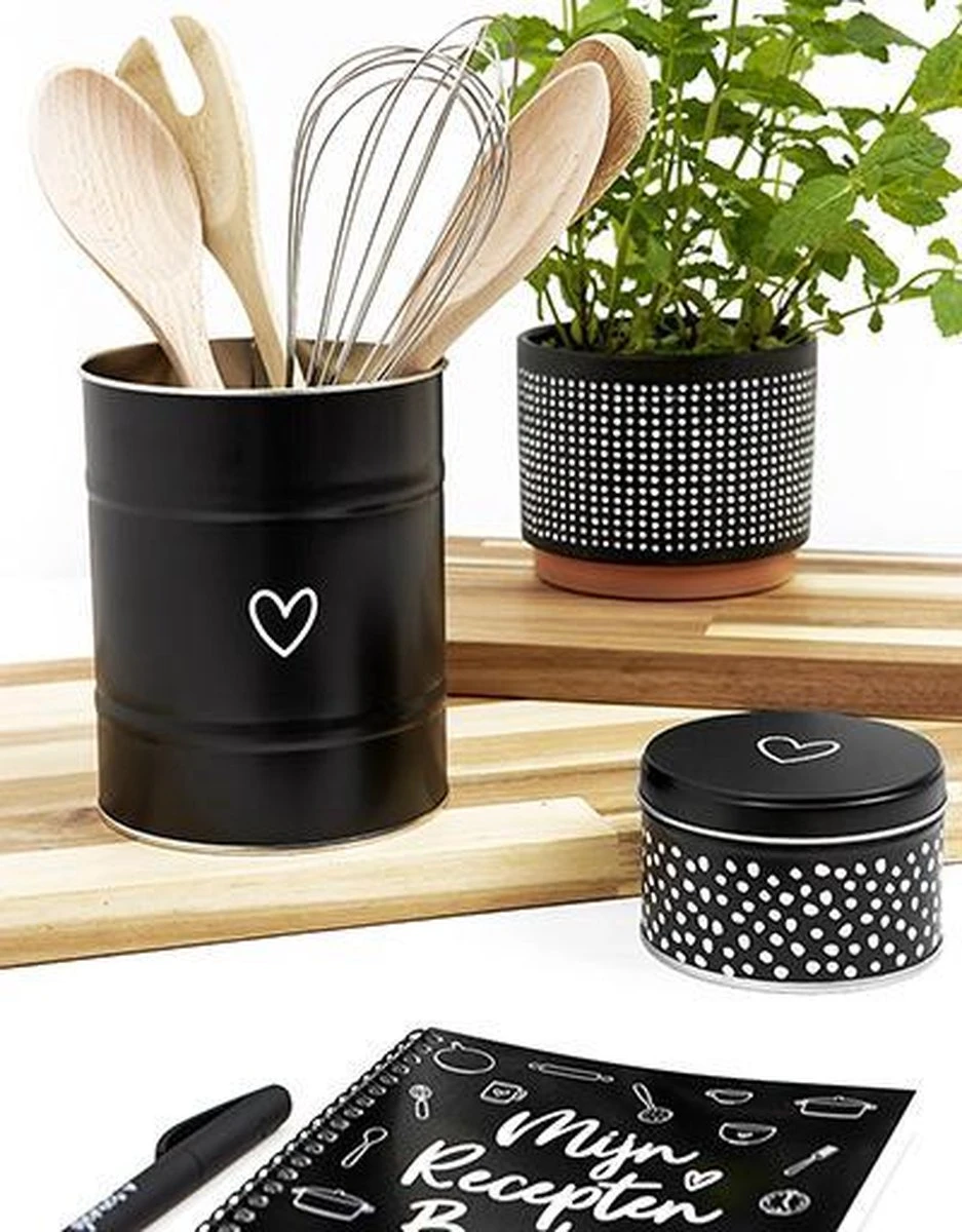 Zoedt Keukenblik - Bestekblik - Zwart Met Hartje 2 Zoedt Keukenblik - Bestekblik - Zwart Met Hartje - Afbeelding 2