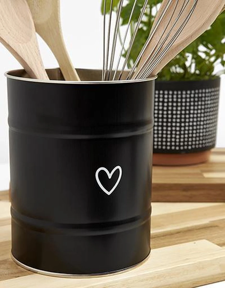 Zoedt Keukenblik - Bestekblik - Zwart Met Hartje 3 Zoedt Keukenblik - Bestekblik - Zwart Met Hartje - Afbeelding 3