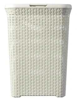 Curver Style Wasmand Met Deksel - 40 L - Vintage/Gebroken Wit -Thuis Opslag Winkel 939x1200