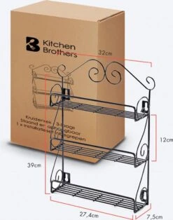 KitchenBrothers Kruidenrek - Staand En Ophangbaar - Voor 21 Potjes - 3 Laags - Metaal -Thuis Opslag Winkel 945x1200