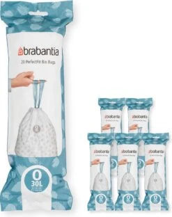 Brabantia PerfectFit Vuilniszakken - 30 L - Code O - 6 Rollen X 20 Stuks