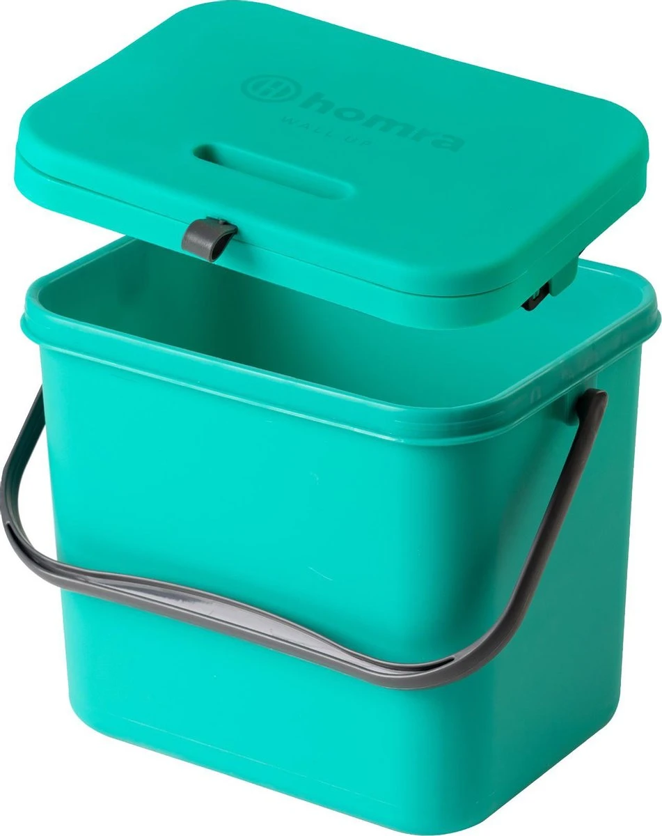 Homra Wall-up Prullenbak | Inbouwprullenbak Ophangbaar Met Plakstrip | GFT Vuilbak | Werkblak Afvalbak | Draagbare Vuilnisemmer | 8L Inhoud | Groen 15 Homra Wall-up Prullenbak | Inbouwprullenbak Ophangbaar Met Plakstrip | GFT Vuilbak | Werkblak Afvalbak | Draagbare Vuilnisemmer | 8L Inhoud | Groen - Afbeelding 15