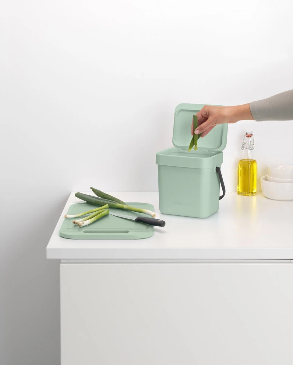 Brabantia Sort & Go Aanrecht Afvalbakje - 3 L - Jade Green 6 Brabantia Sort & Go Aanrecht Afvalbakje - 3 L - Jade Green - Afbeelding 6