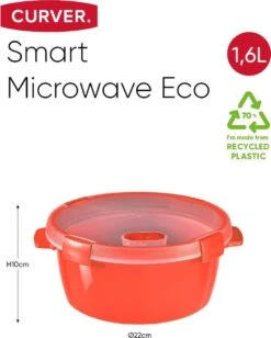 Curver Smart Microwave Eco Steamer Rond 1.6L + Stoomtray - Rood -Thuis Opslag Winkel 962x1200 4