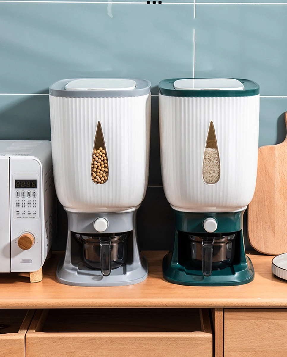 Deluqse Rijst Dispenser - Rijst Container - Grijs - Voedsel Dispenser - Rijst Opbergdoos - Rijst Bewaren - Rijst Opberg Container 5 Deluqse Rijst Dispenser - Rijst Container - Grijs - Voedsel Dispenser - Rijst Opbergdoos - Rijst Bewaren - Rijst Opberg Container - Afbeelding 5