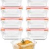 Lock&Lock Glazen Mini Vershoudbakjes - Glazen Bakjes Met Deksel - Ovenschaaltjes Met Deksel - Set Van 9 Stuks - 160 Ml