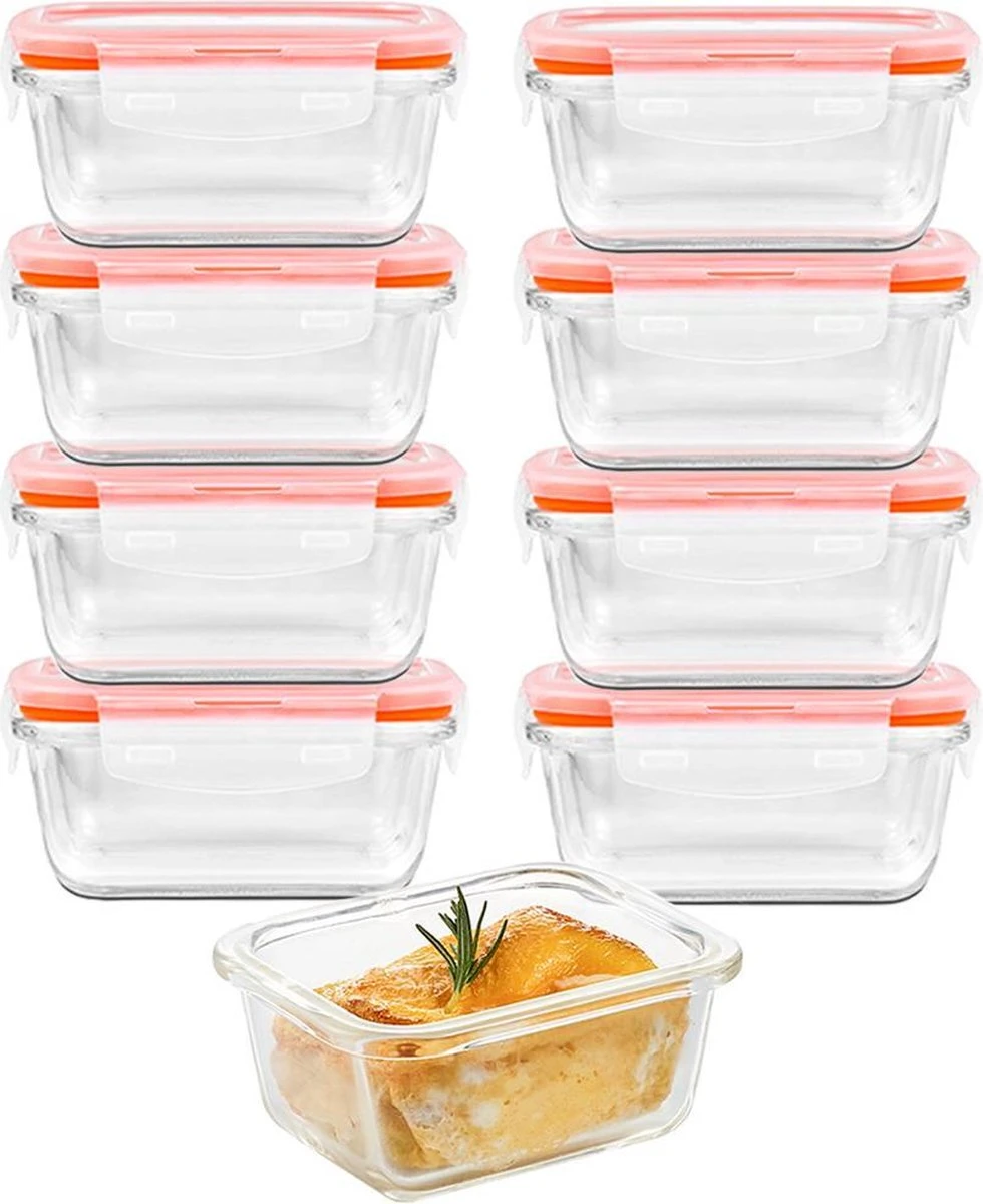 Lock&Lock Glazen Mini Vershoudbakjes - Glazen Bakjes Met Deksel - Ovenschaaltjes Met Deksel - Set Van 9 Stuks - 160 Ml 1 Lock&Lock Glazen Mini Vershoudbakjes - Glazen Bakjes Met Deksel - Ovenschaaltjes Met Deksel - Set Van 9 Stuks - 160 Ml
