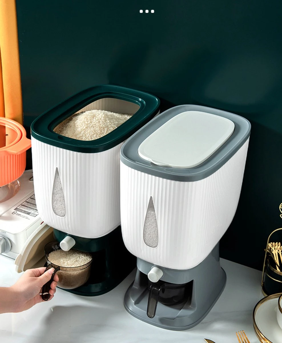 Deluqse Rijst Dispenser - Rijst Container - Grijs - Voedsel Dispenser - Rijst Opbergdoos - Rijst Bewaren - Rijst Opberg Container 6 Deluqse Rijst Dispenser - Rijst Container - Grijs - Voedsel Dispenser - Rijst Opbergdoos - Rijst Bewaren - Rijst Opberg Container - Afbeelding 6