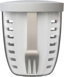 Mepal – Fruit-& Veggie Pot Ellipse – Fruitbox Voor Onderweg - Wit – Voorzien Van Vergietje En RVS Vorkje -Thuis Opslag Winkel 990x1200 6