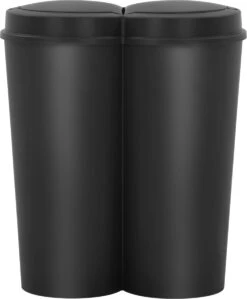 VidaXL Prullenbak Dubbel 50 L Zwart -Thuis Opslag Winkel 992x1200 2
